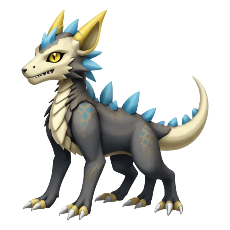 Manectric-Luxray-Cubone-Trico-Marowak-Draco-Fakémon-hybrid-creature (full body), 4 legs sticker