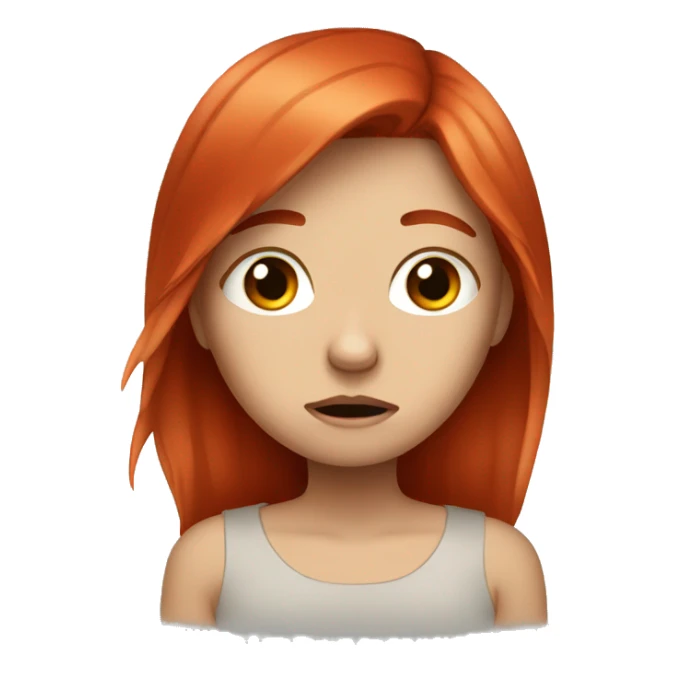 Crying white girl with red hair  sticker