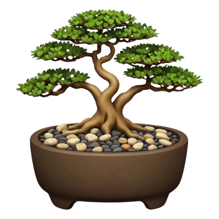 Shohin Shallow dark Pebbles Flintstone’s bonsai pot only  sticker