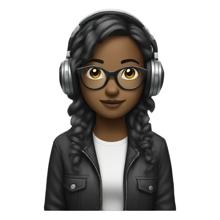 girl with glasses as a dj sticker