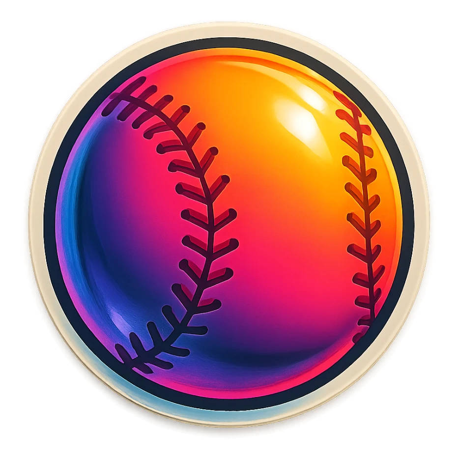 baseball, retro stickers style sticker