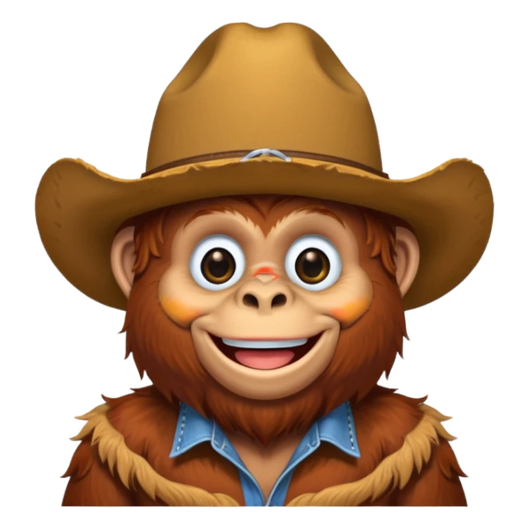 Orangutan wearing cowboy hat sticker
