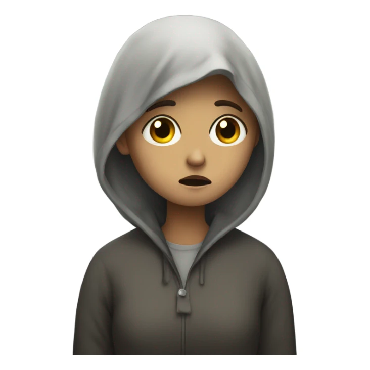 A sad woman on a gloomy day sticker