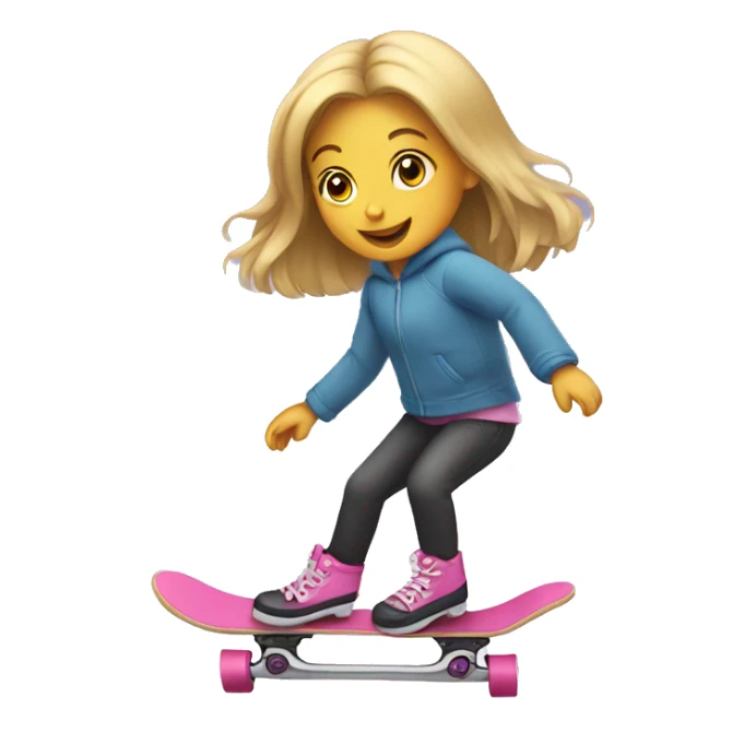 Little girl riding skate sticker