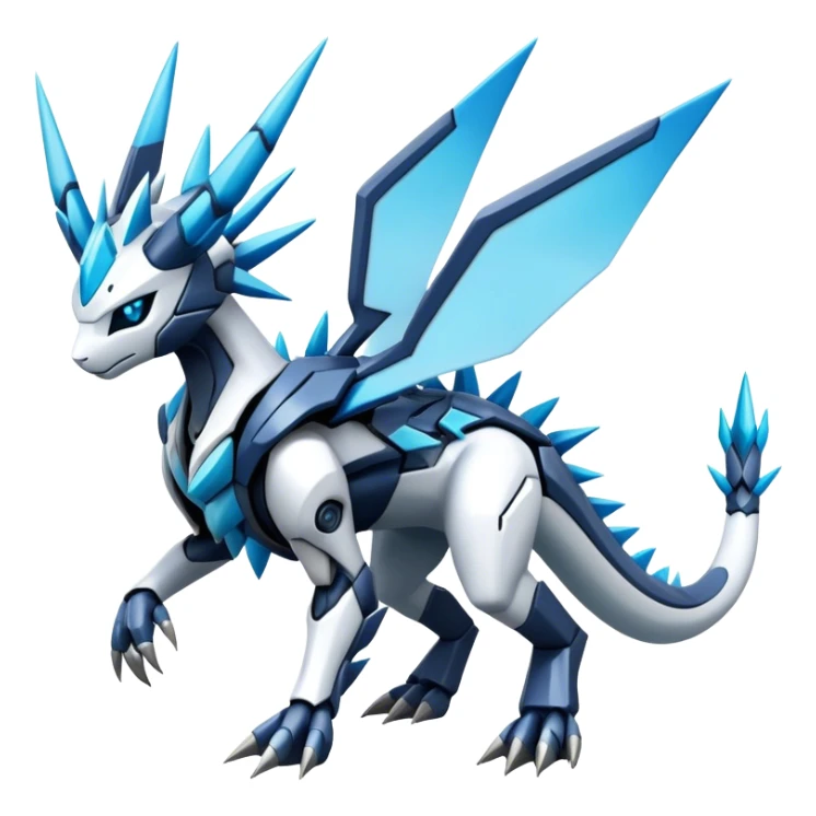 Spikey, spiky, Cyborg-Kyurem-Glaceon-dialga-hybrid, full body sticker
