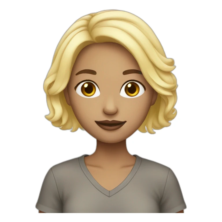 Girl bleached blond hair sticker