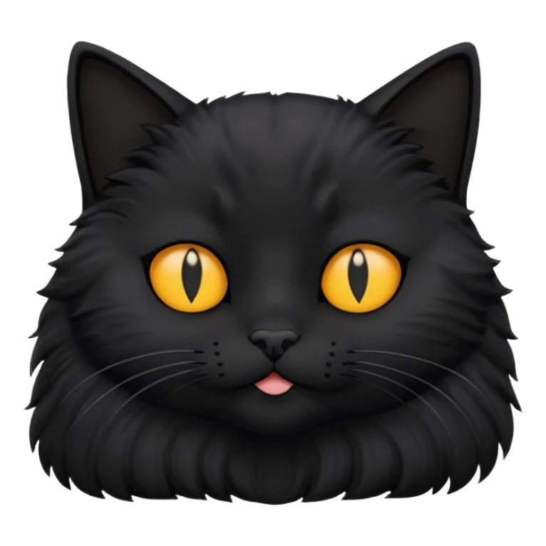 Black cat laying down with eyes closed and the text 'purr' above its head sticker
