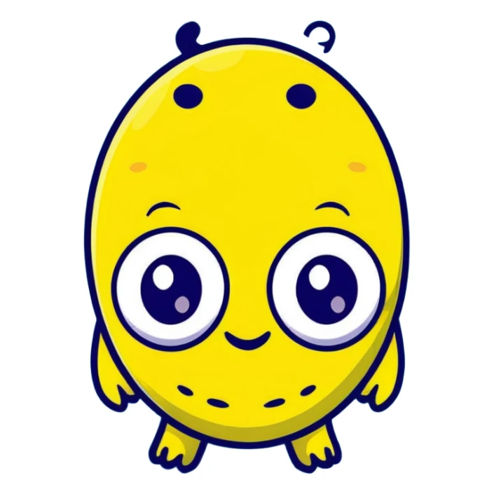 yellow sponge character with big eyes and a smile, inspired by SpongeBob sticker