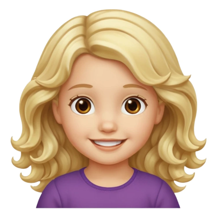 3yr old girl wavy long blond hair brown eyes  sticker