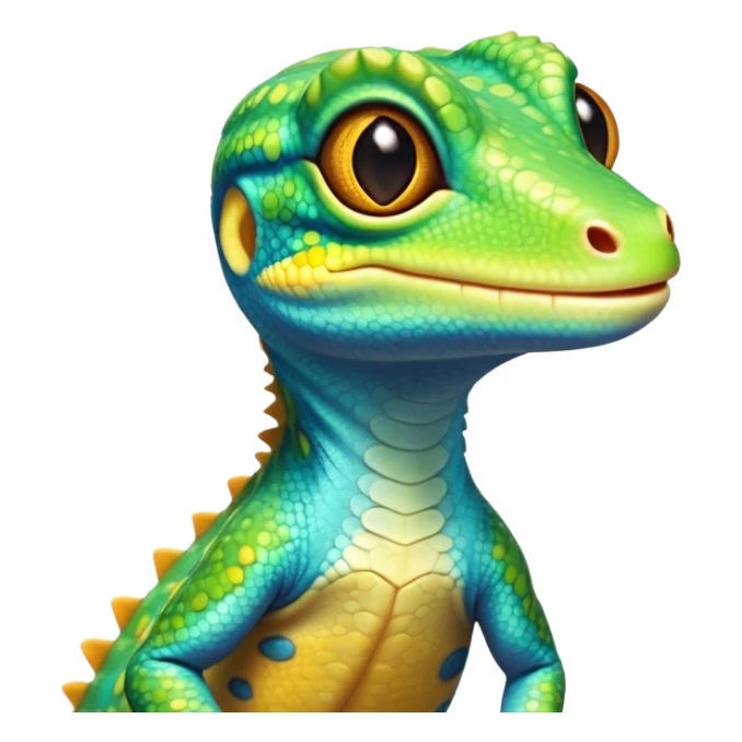 cinematic-cute-realistic gecko-portrait-emoji,-head-tilted-playfully-and-inquisitively,-featuring-a-small,-charming-body-with-smooth,-vividly-patterned-scales,-bright,-sparkling-eyes-and-delicate,-sticky-toe-pads,-simplified-yet-irresistibly-adorable sticker