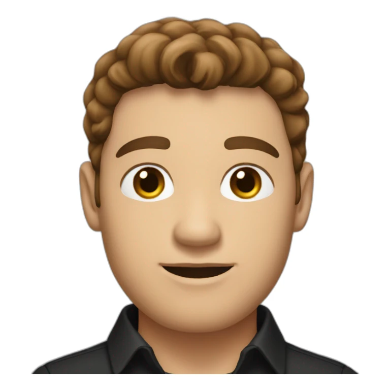 A man with brown hair, wearing a black blouse  sticker