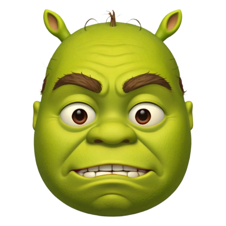 a shrek emoticon made from periods sticker