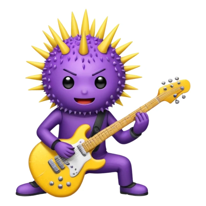 playing electric guitar sea urchin sticker