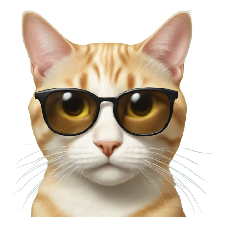 realistic cat portrait close-up with sunglasses  sticker