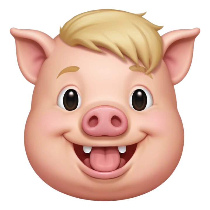 pig face laughing with trump hairs sticker