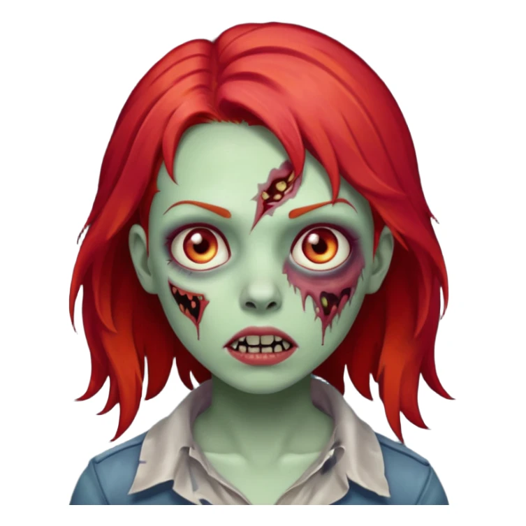 Zombie girl, with red hair sticker