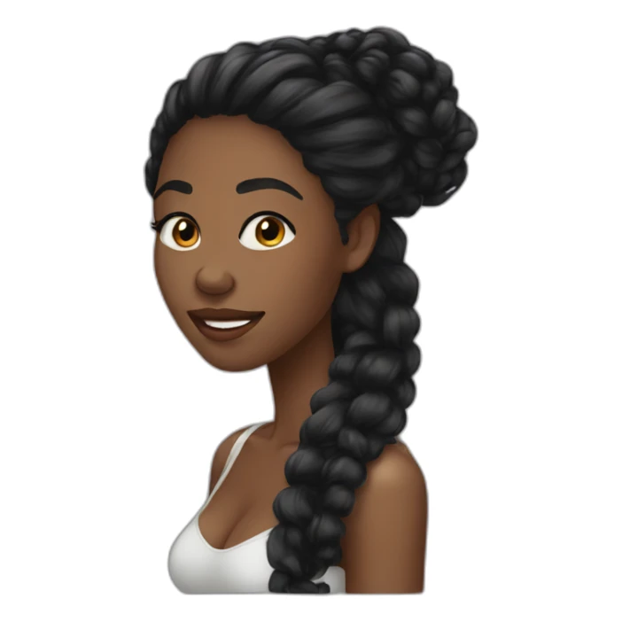 Beautiful Black women long kinky hair sticker