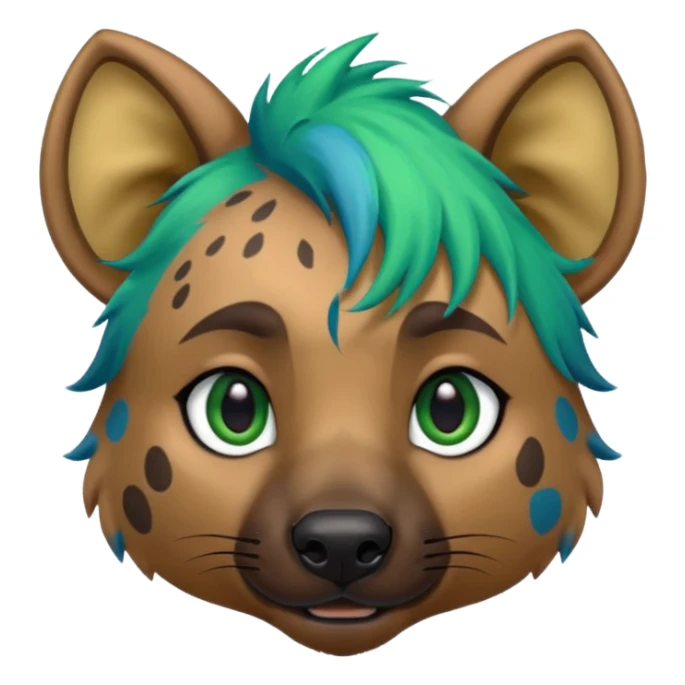 hyena with blue and green hair sticker