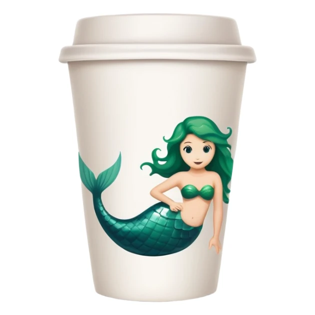 Starbucks coffee cup with green mermaid logo sticker