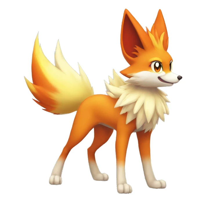 Delphox-Braixen-Fennekin-Fakemon Full body sticker