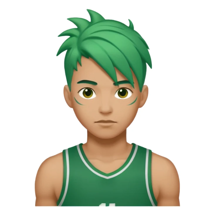 basketball player with green hair sticker