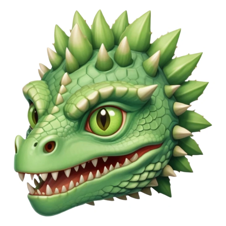 Spiny reptilian human face, warrior with bony scaly face, almond lime eyes sticker