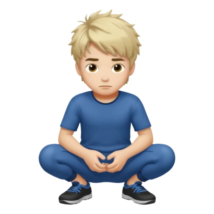 Kids male squatting  sticker