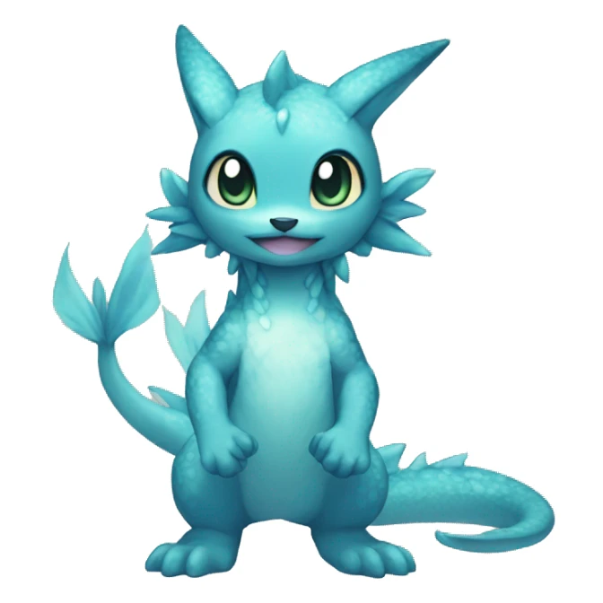 a anthro chibi-style water-type Fakémon-hybrid full body sticker