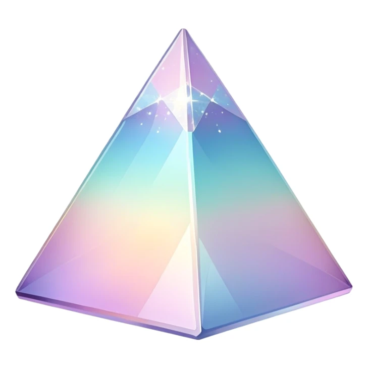 Sparkly glossy Pastel iridescent glass crystal pyramid sticker