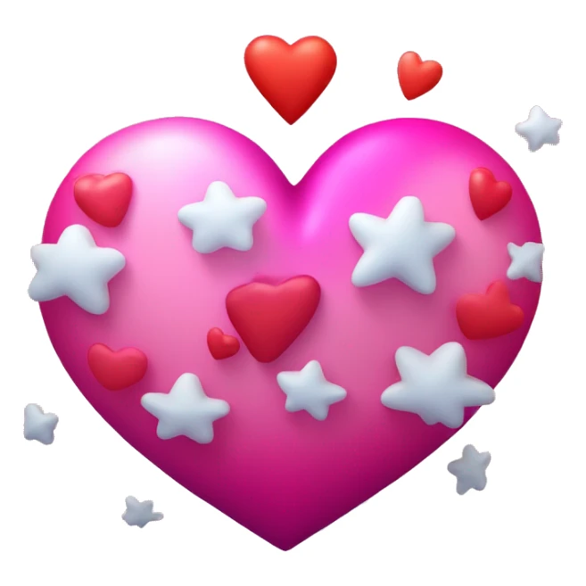 Create a custom emoji that combines the explosion shape of 💫 with the heart shape and pink/red gradient color of 🩷. The design should be modern, playful, and bold. Think of a heart-shaped burst of energy sticker