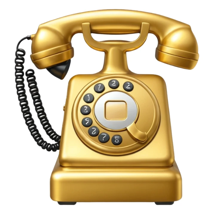 One single Golden phone icon, png, no background, no border sticker