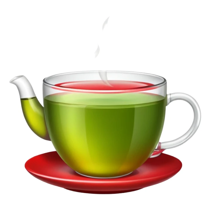 Berry green tea in a steaming cup sticker