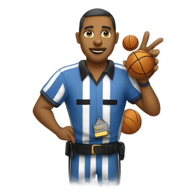Gold and blue bloodhoundas a basketball referee.  sticker