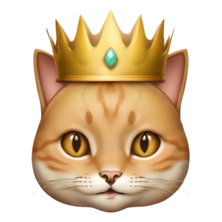 a cute  short hair cat wearing a crown sticker
