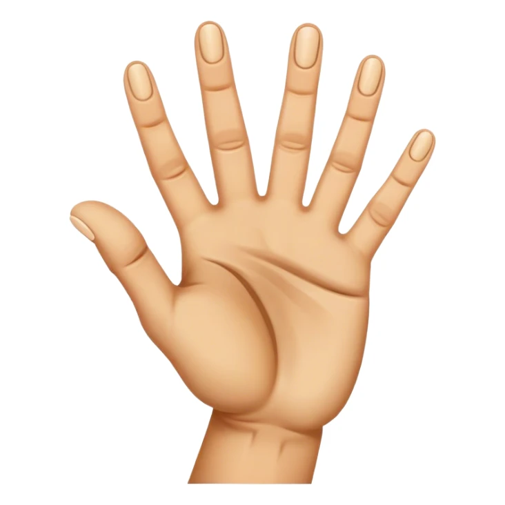 a standard hand emoji howing palm but with 6 fingers sticker