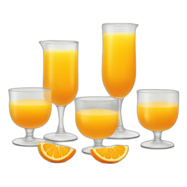 A table filled with glasses of orange juice sticker