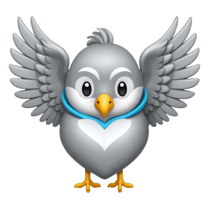 Corazom gris con una venda y alas (totalmente gris) sin detalles  sticker