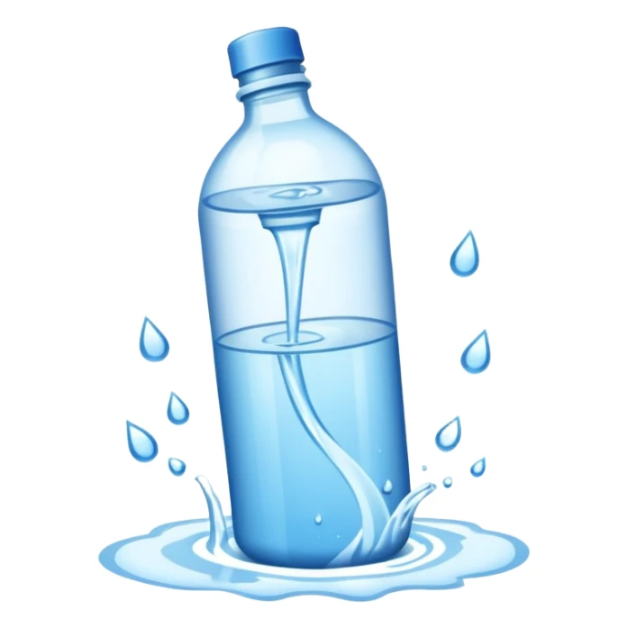 bottle of water being spilled sticker