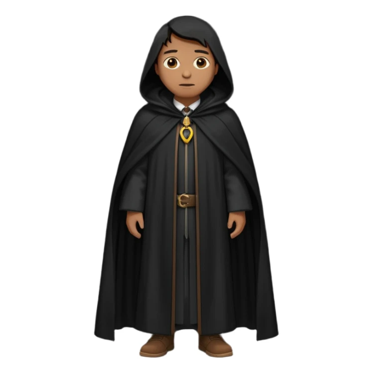 A wandering philosopher in a long black cloak full height sticker