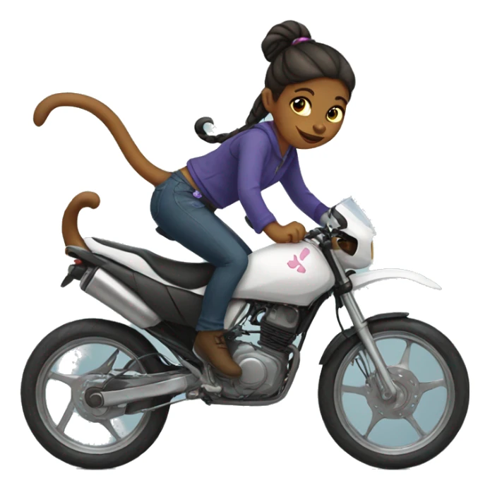 girl riding a cat  sticker