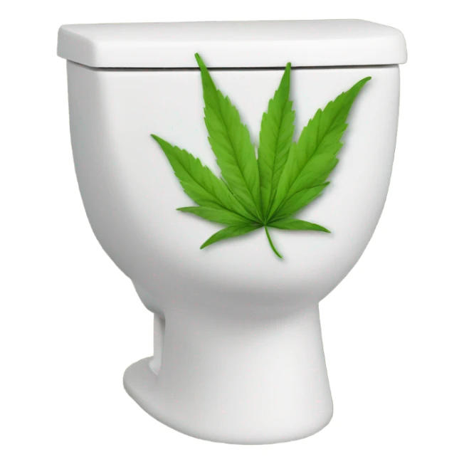 Weed toilet with bald man inside  sticker
