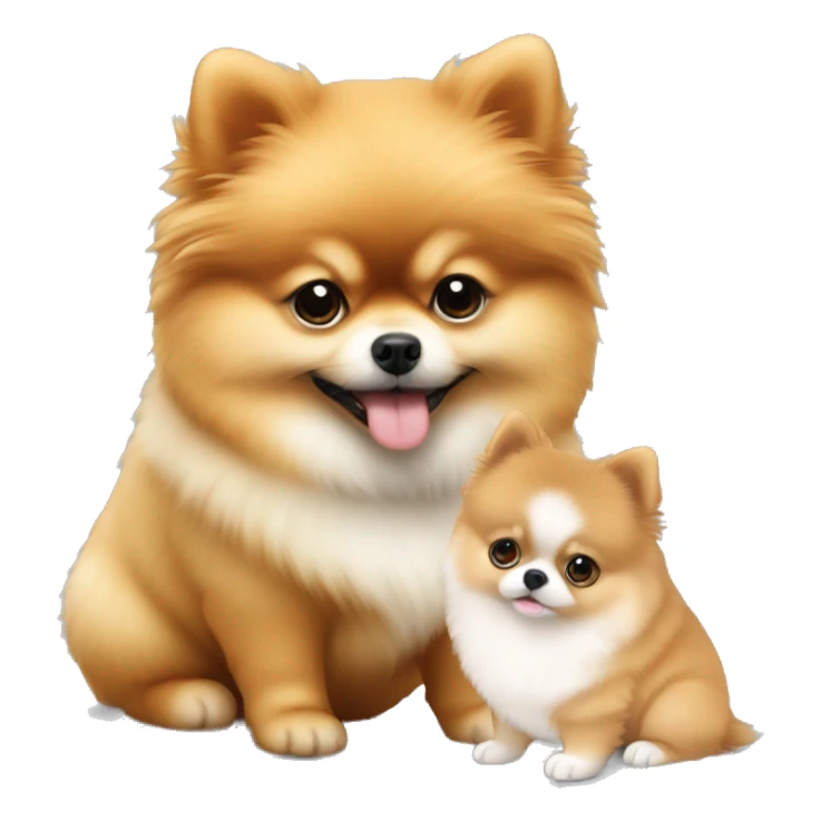 Pomeranian puppy with fat girl sticker