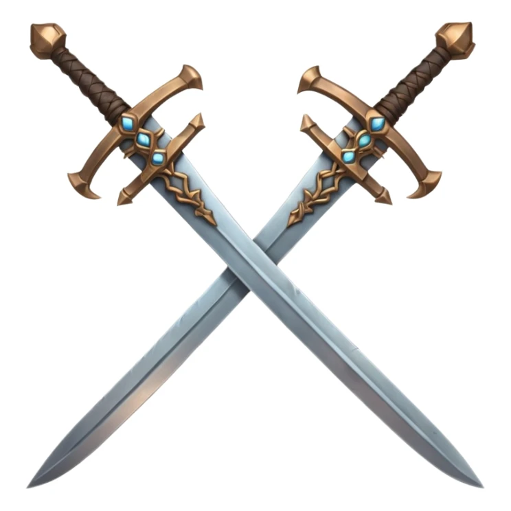  two sword cross, world of war craft style sticker