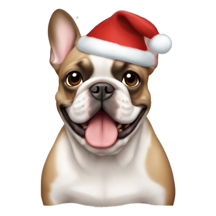 Brown French bulldog, christmas sticker