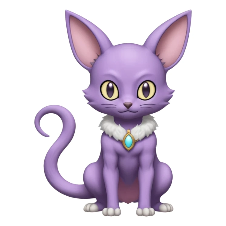 Pastel dull greyish anthropomorphic digitigrade Beerus-Lombax-Venom-Espurr-Minccino-fusion-animal-ET-species-creature, full body  sticker