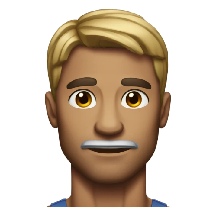 muscular man with absurd jawline sticker