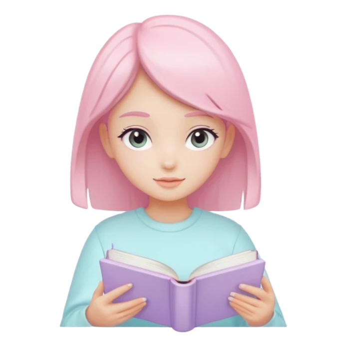 single pastel aesthetic book, soft shadows, smooth, gentle sparkle or glow, minimalistic clean girl vibe sticker