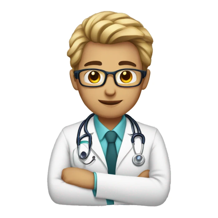 doctor joven sin lentes moreno  sticker