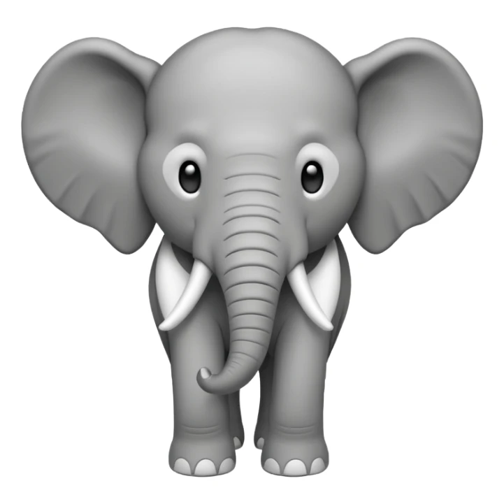 Front face of elephant without any colour only outline  sticker