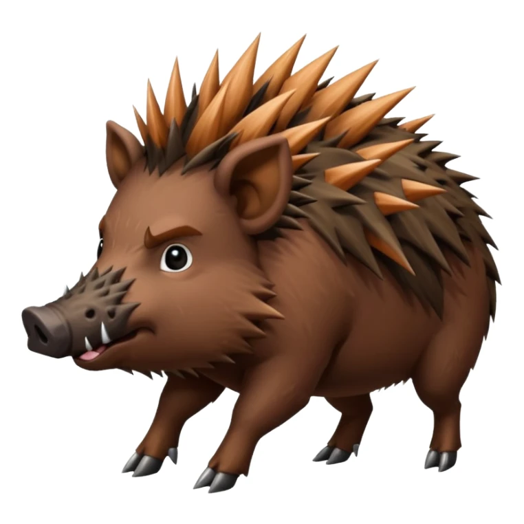 wild boar, punk hair, full body sticker